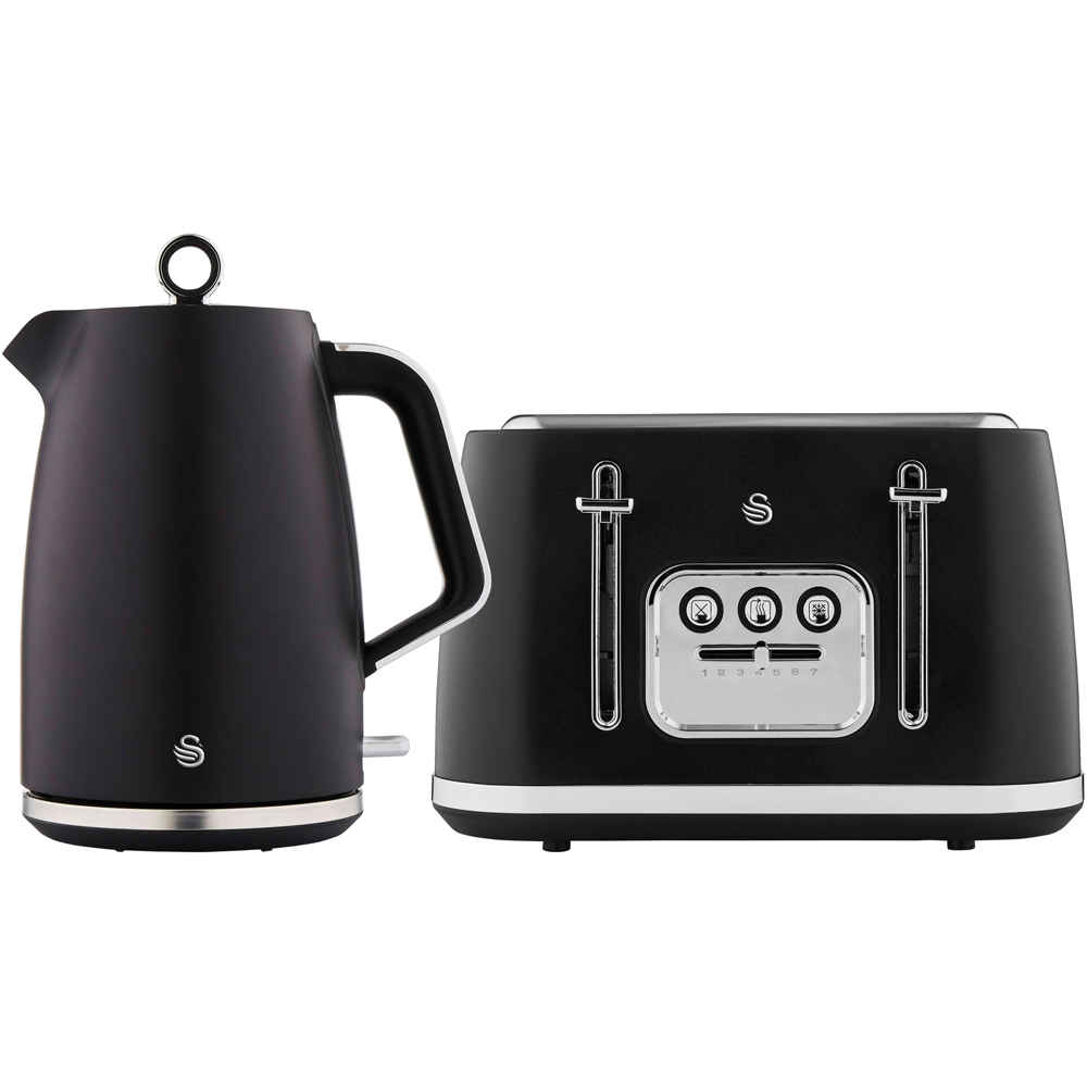Swan Serenity EEJB270 Matt Finish with Chrome Trim 4 Slice Toaster and 1.7L Kettle Set