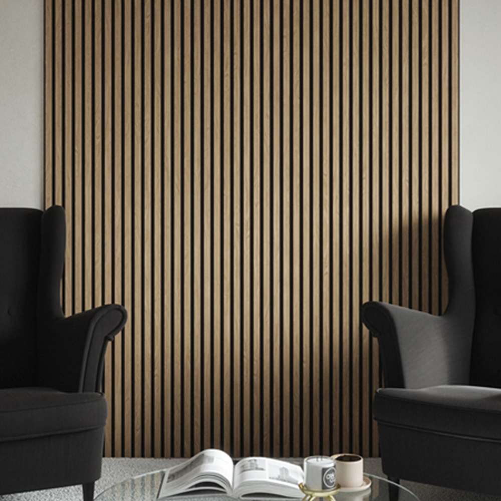 Kraus Easy Living Natural Oak Acoustic Slat Wall Panel 240 x 60cm 3 Pack