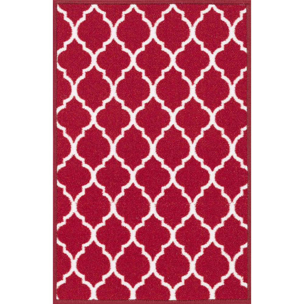 Desire Rugs Havana Red Trellis Anti Slip Door Mat 60 x 40cm