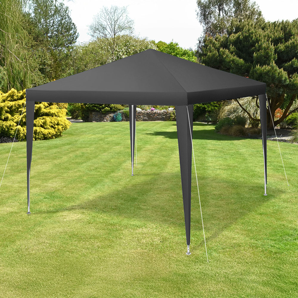 tectake Farah 3 x 3m Grey Gazebo with Plug In System