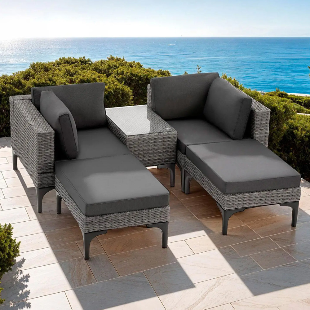 tectake Bellaria Grey 4 Seater Garden Furniture Set