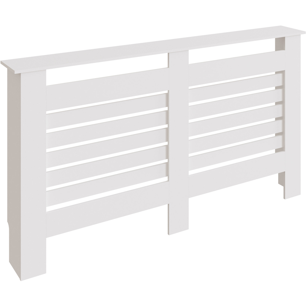 GFW Cleo White Extra Large Radiator Cover - 830 x 1520mm - Modern Slatted Design