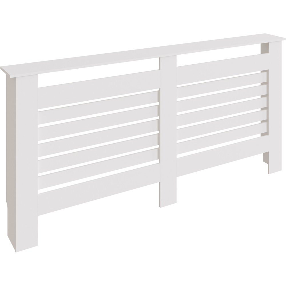GFW Cleo Extra Large White Radiator Cover - 830 x 1720mm - Horizontal Slatted Design