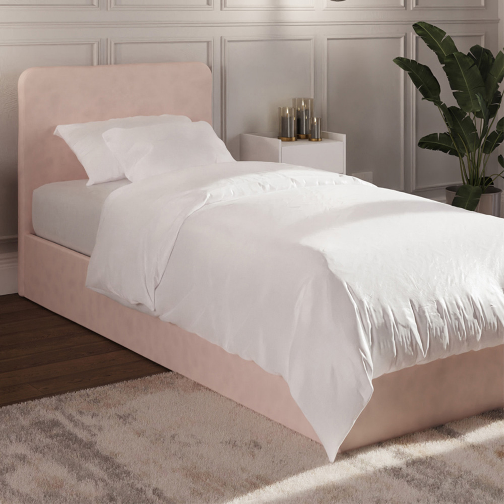 GFW Chiswick Single Soft Pink Ottoman Bed - Easy Assembly Storage Bed