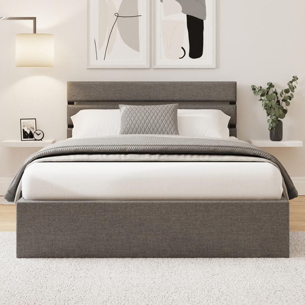 GFW Hudson Small Double Grey End Lift Ottoman Bed