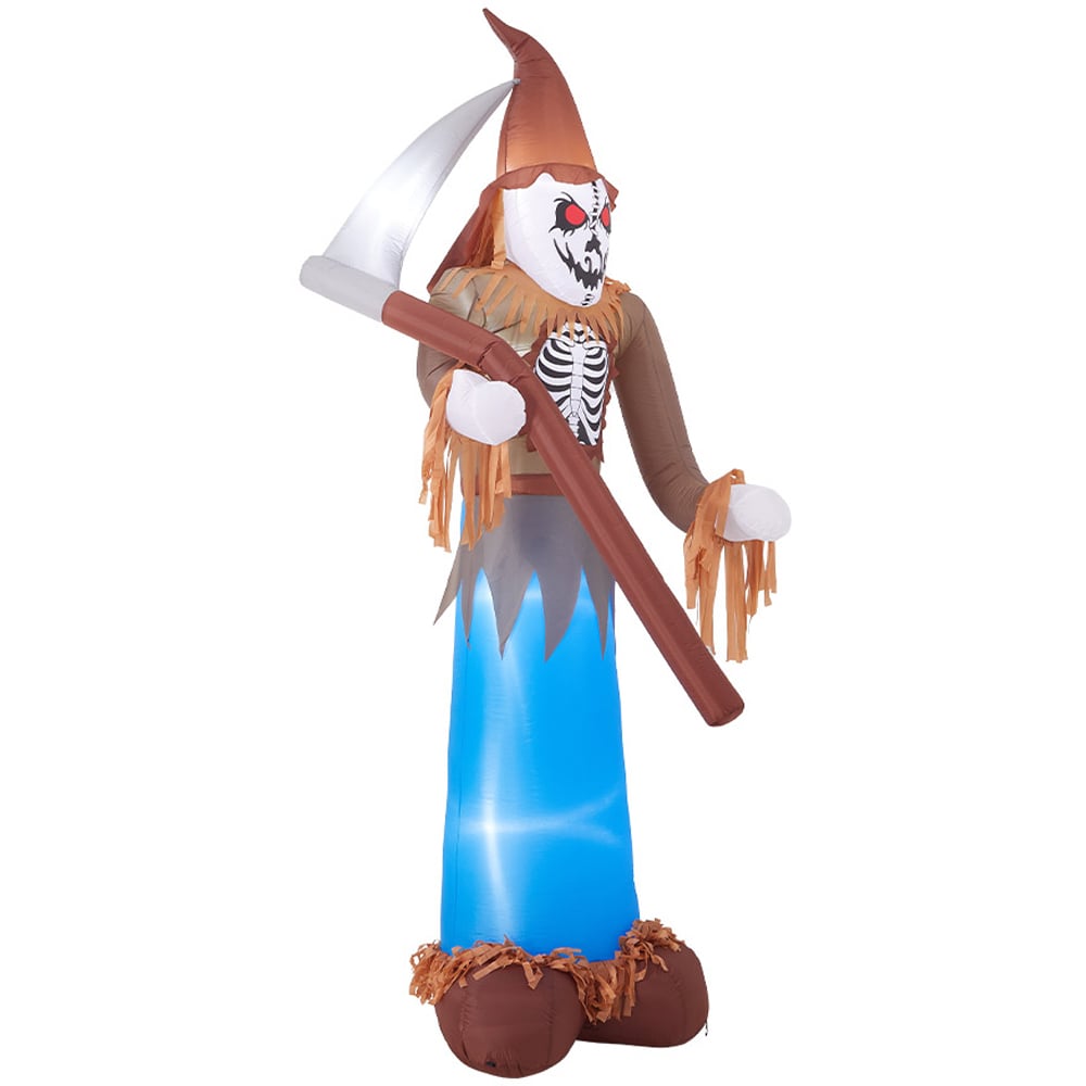 Living and Home Halloween Inflatable LED Lighted Scarecrow Grim Reaper 10ft