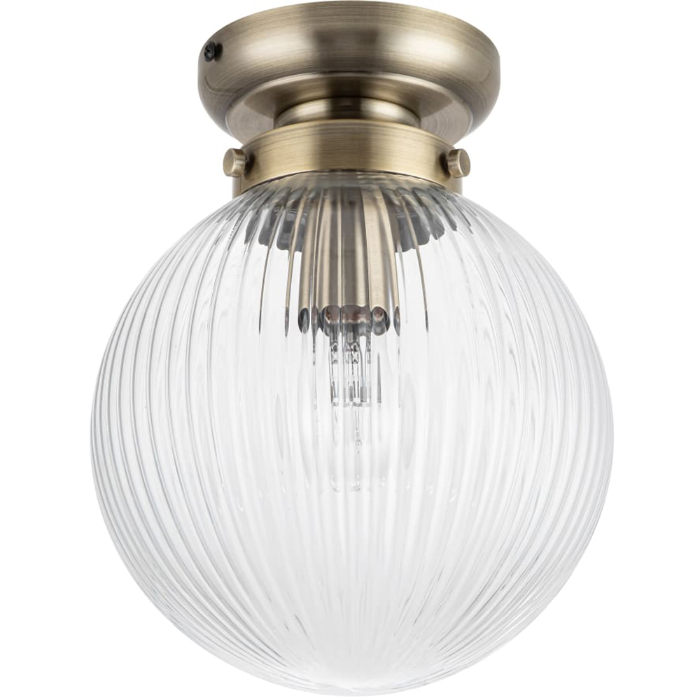 Cosylyte Finley Brushed Brass Ribbed Glass Ceiling Light