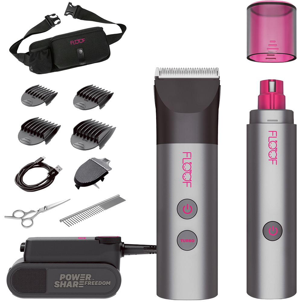 Floof FL900 Shaver & Nail Grinder Pet Grooming Kit - 20V PowerShare Battery - Grey
