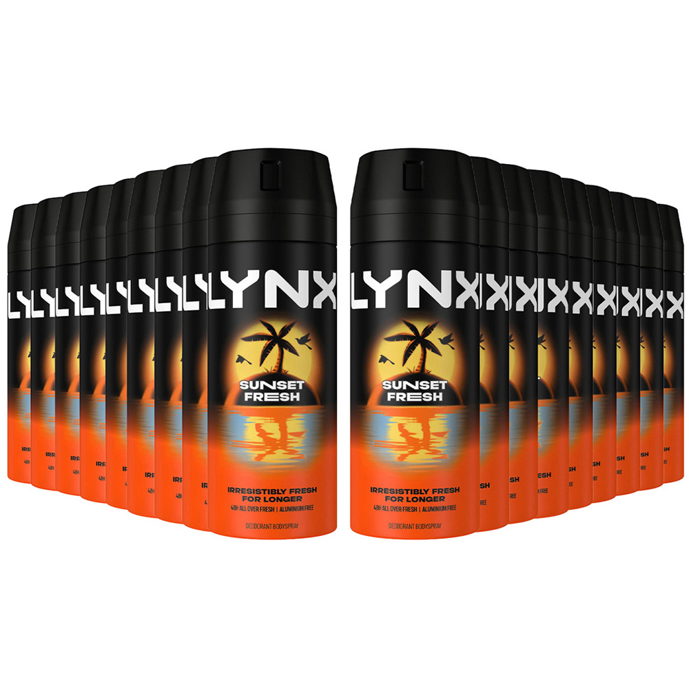 Lynx Sunset Fresh Men's Deodorant Body Spray 150ml 18 Pack