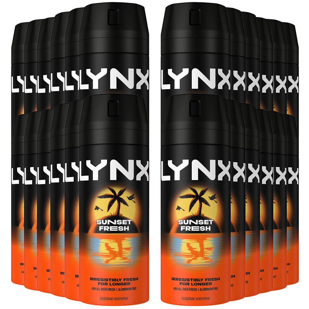 Lynx Sunset Fresh Men's Deodorant Body Spray 150ml 24 Pack