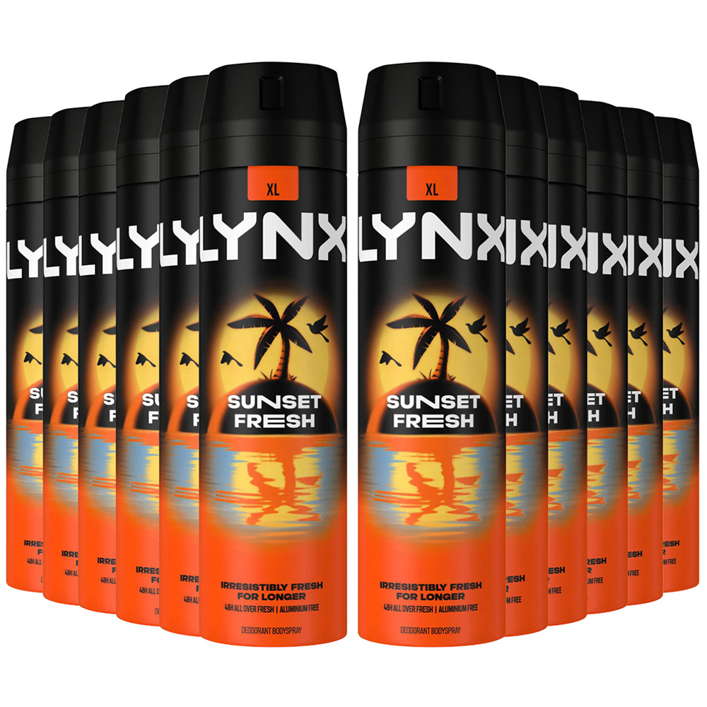 Lynx Sunset Fresh Men's Deodorant Body Spray 200ml 12 Pack