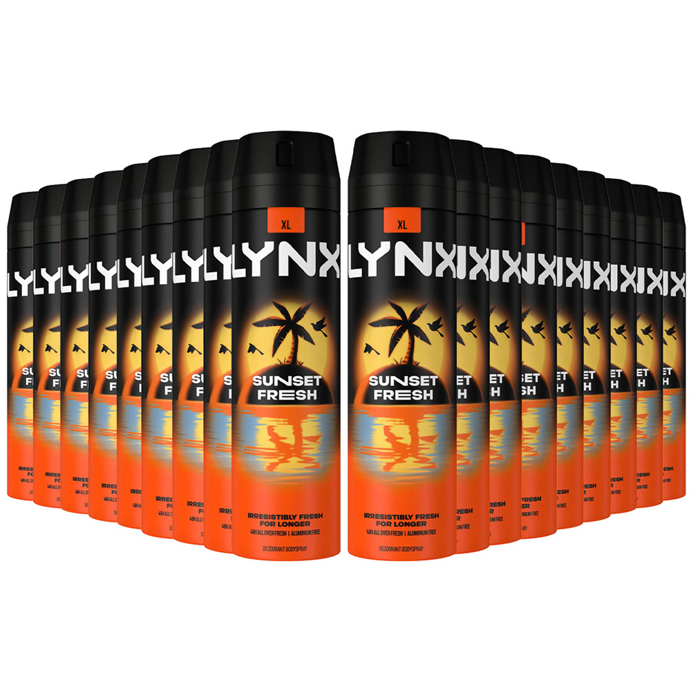 Lynx Sunset Fresh Men's Deodorant Body Spray 200ml 18 Pack