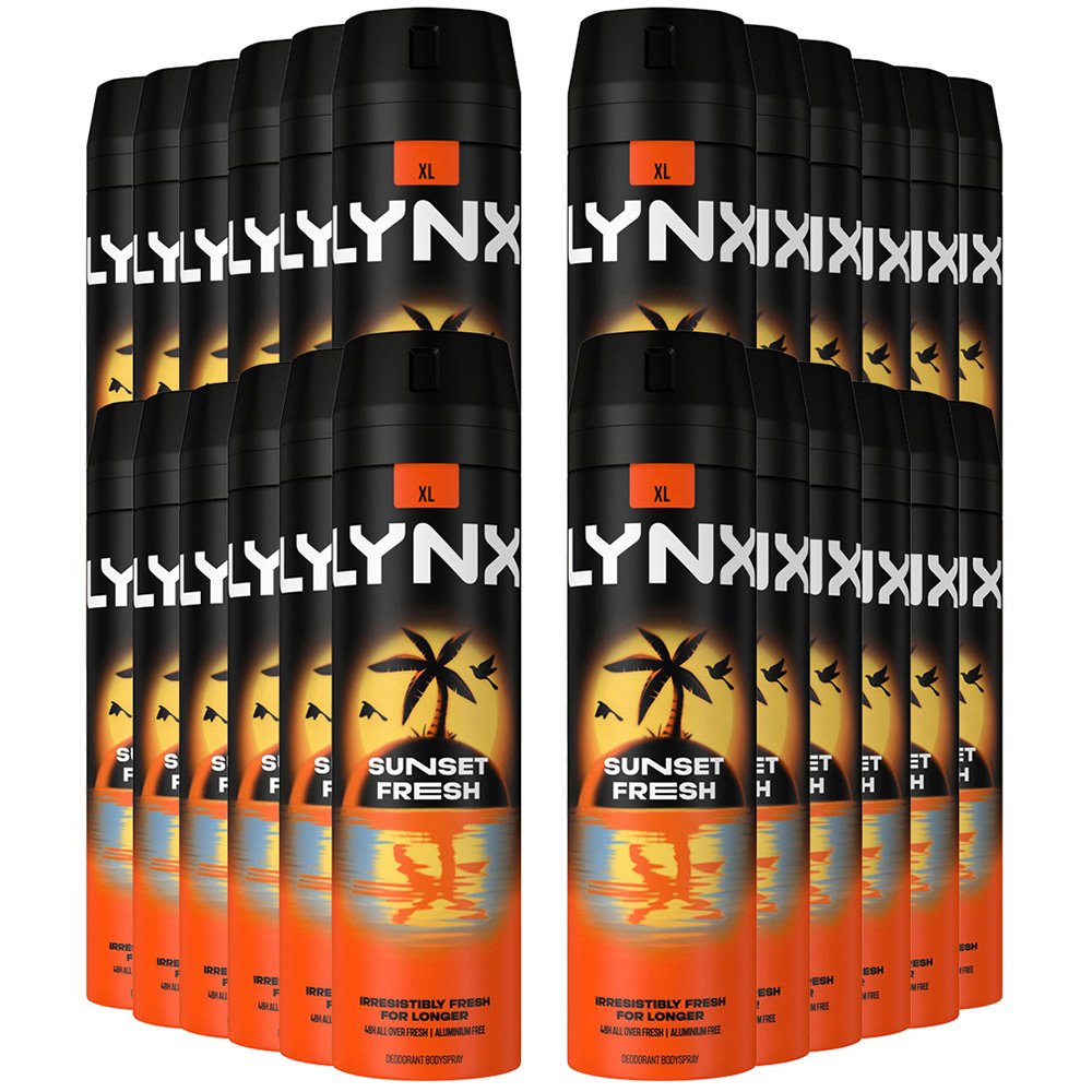 Lynx Sunset Fresh Men's Deodorant Body Spray 200ml 24 Pack