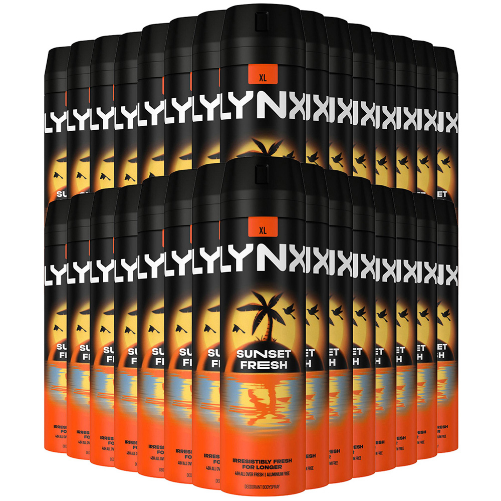 Lynx Sunset Fresh Men's Deodorant Body Spray 200ml 30 Pack