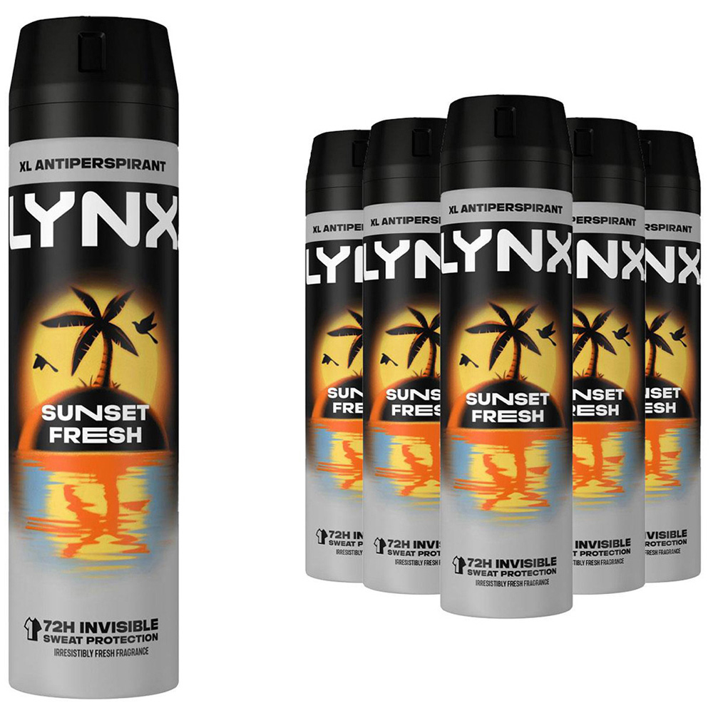 Lynx Sunset Fresh Antiperspirant Deodorant Spray 200ml 6 Pack