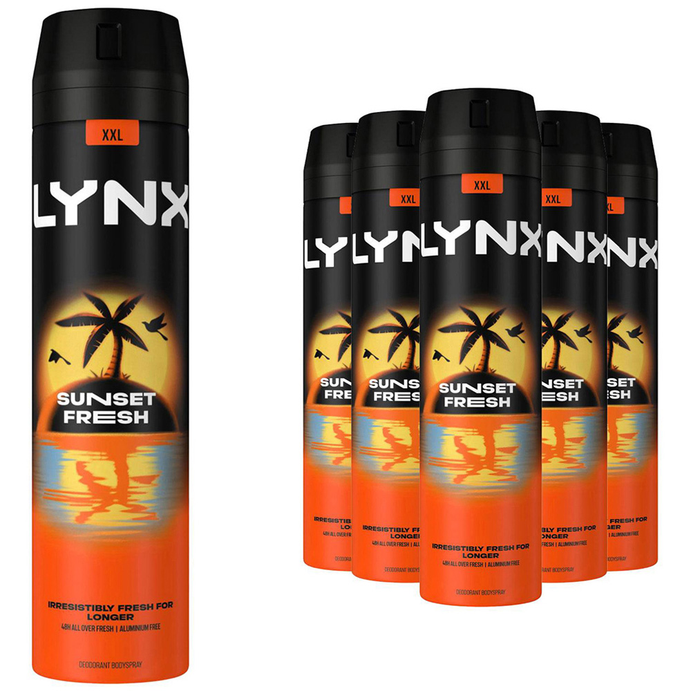 Lynx Sunset Fresh Deodorant Body Spray 250ml 6 Pack