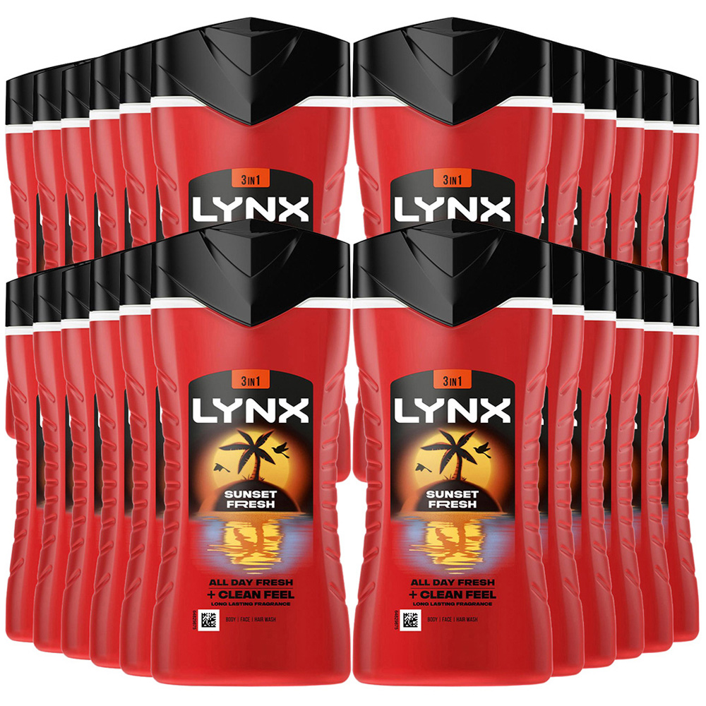 Lynx Men Sunset Fresh 3-in-1 Body Wash 225ml 24 Pack