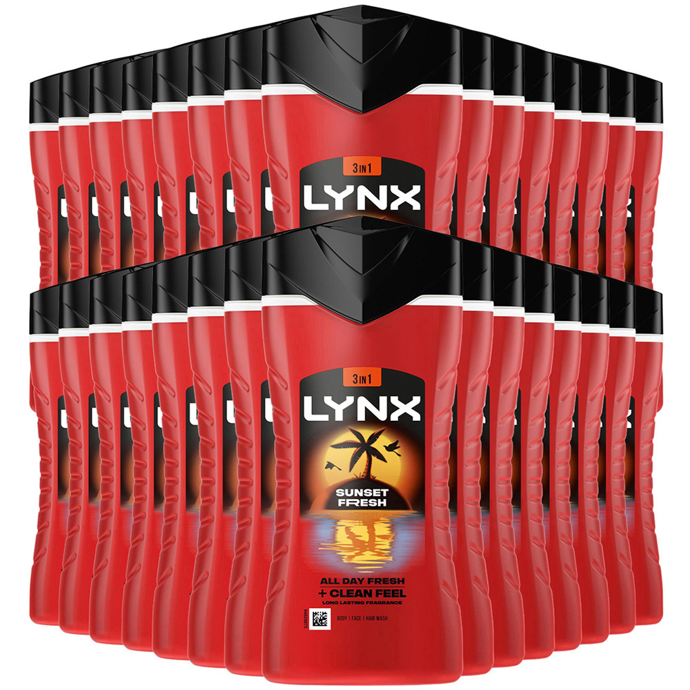 Lynx Men Sunset Fresh 3-in-1 Body Wash 225ml 30 Pack