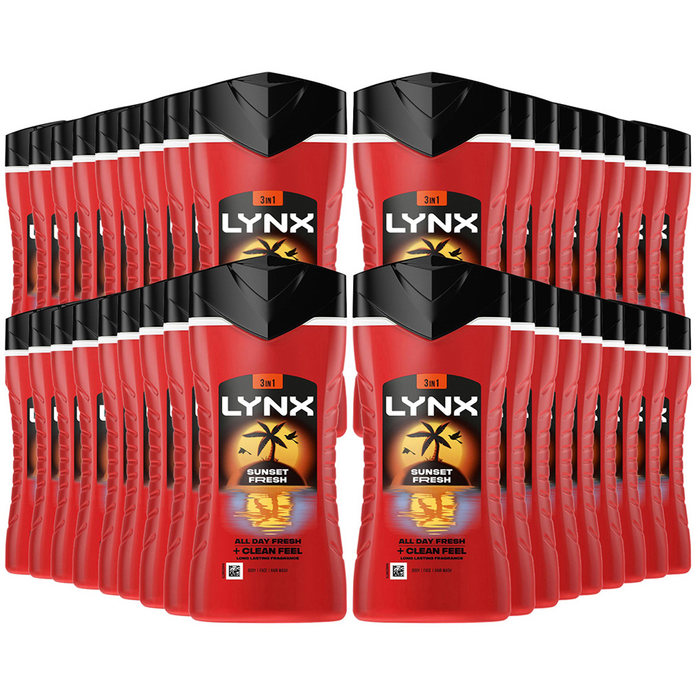 Lynx Men Sunset Fresh 3-in-1 Body Wash 225ml 36 Pack