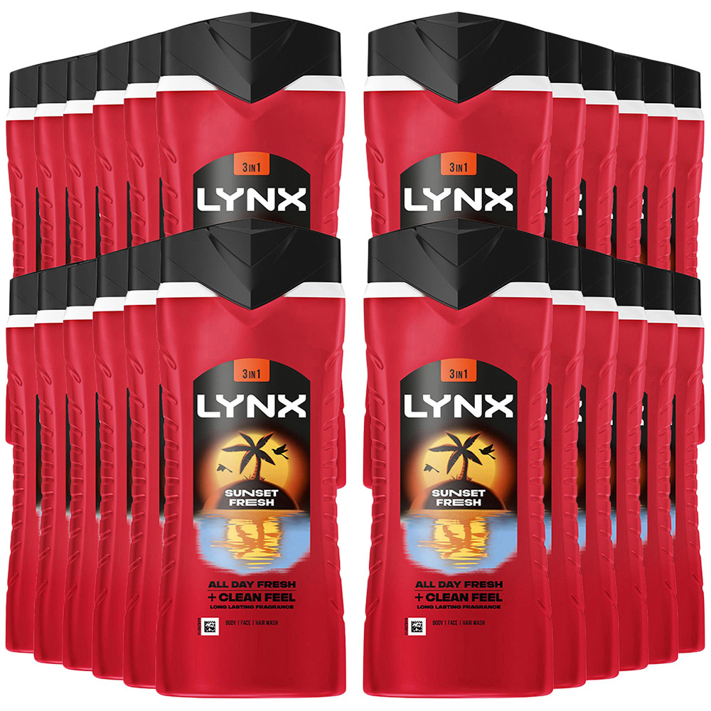 Lynx Men Sunset Fresh 3-in-1 Body Wash 500ml 24 Pack