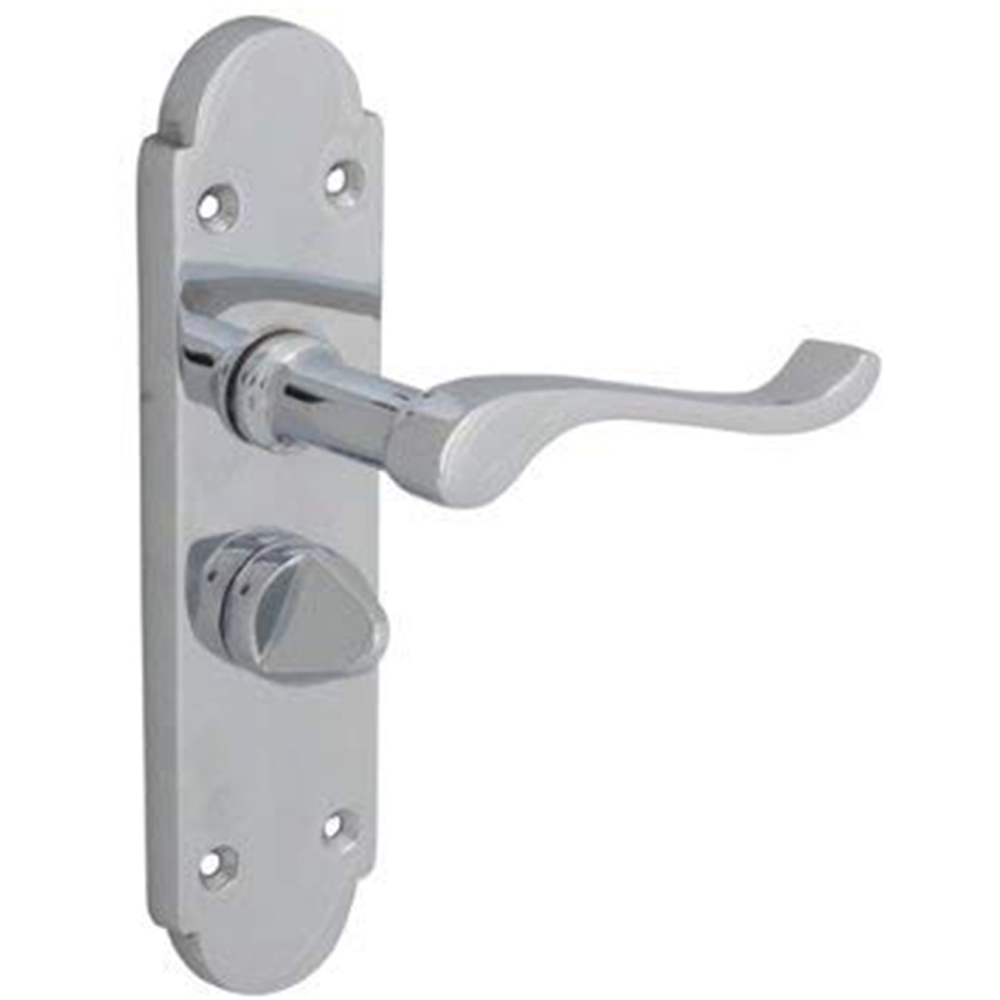 Golden Grace Polished Chrome Victorian Scroll Bathroom Privacy Door Handle 168 x 40mm