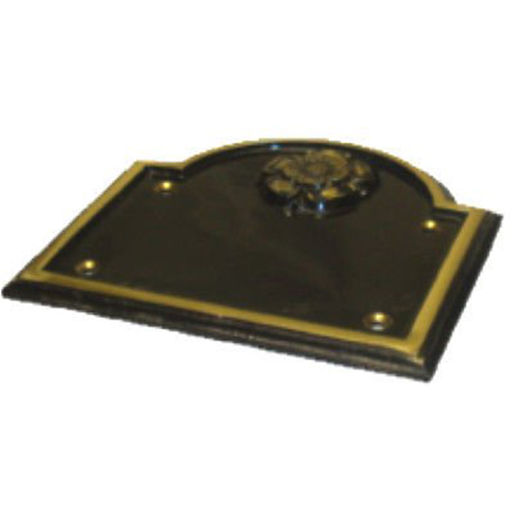 Golden Grace Black Brass Personalised Rose Bridge House Plate