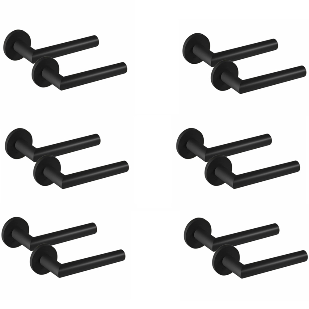 Golden Grace Mitred Matt Black Door Handle Pair with Tubular Latch 52mm 6 Pack