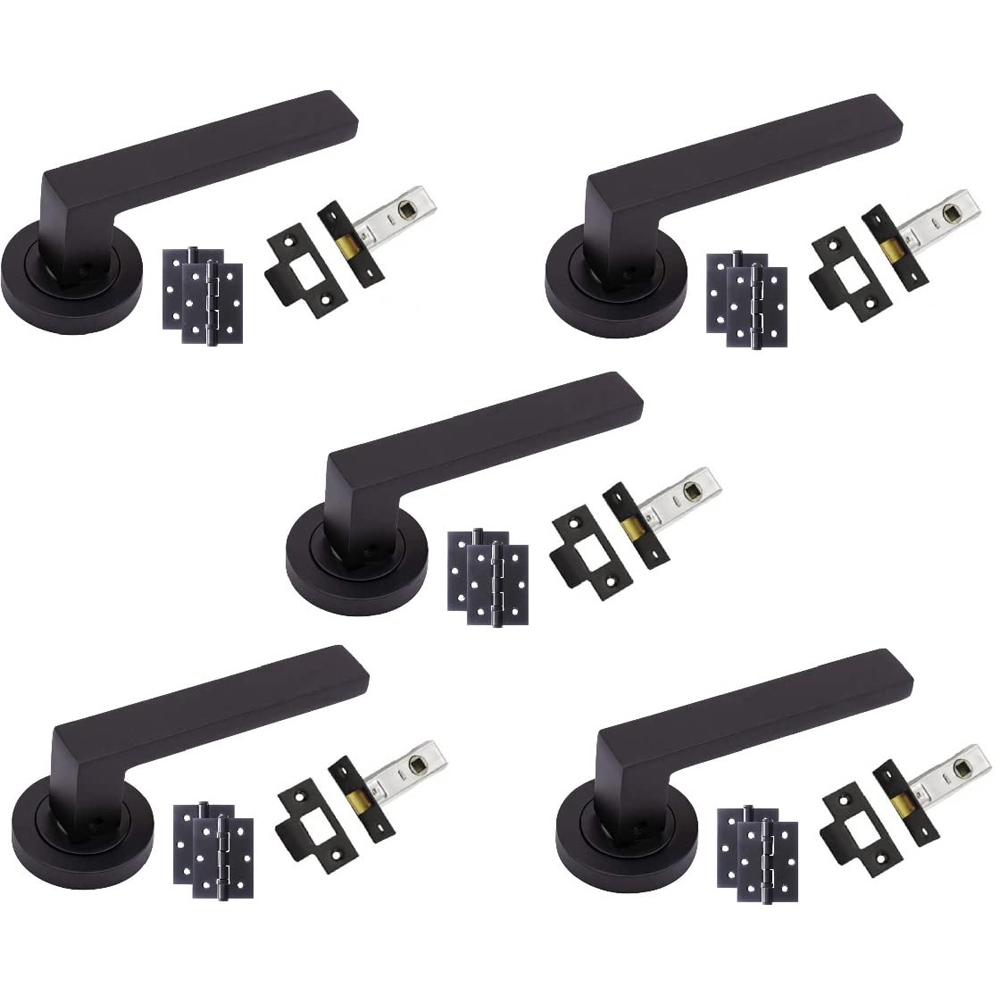 Golden Grace Matt Black Delta Handle Set 45mm 5 Pack