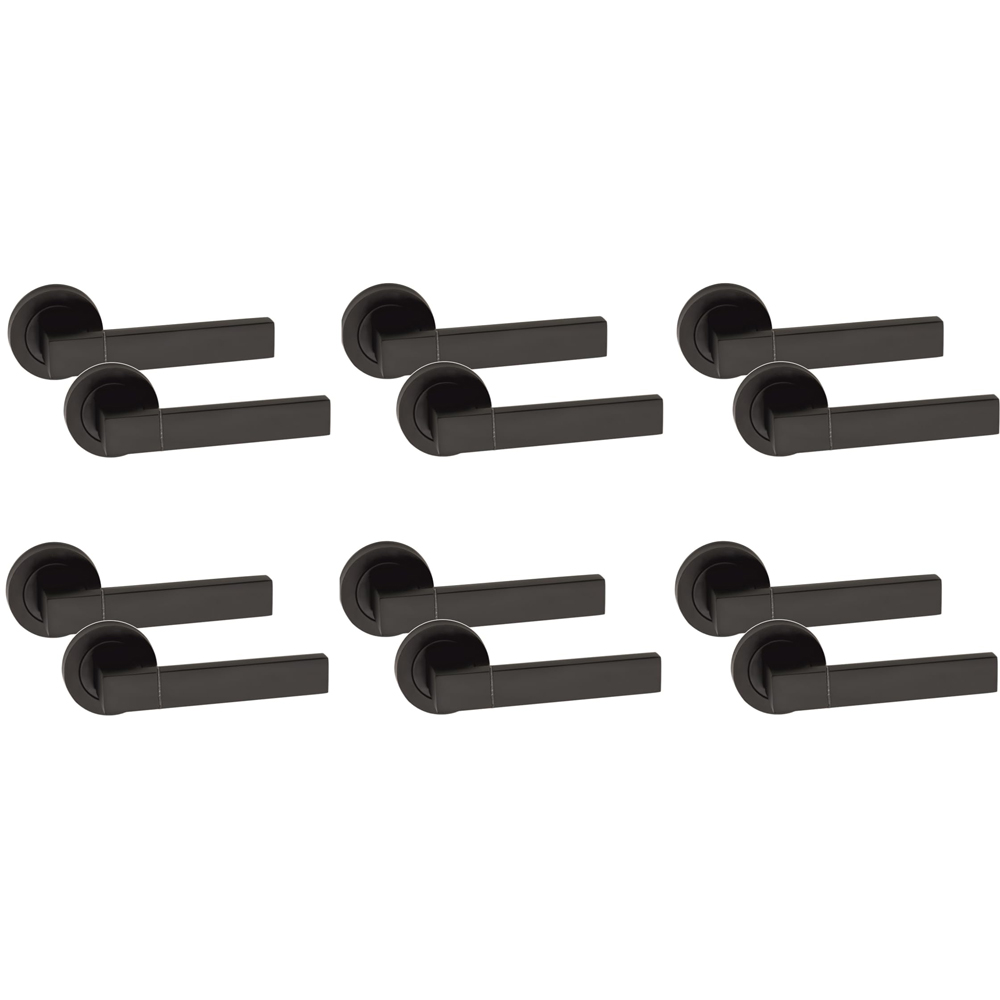 Golden Grace Capri Matt Black Latch Door Handle Pair 52mm 6 Pack