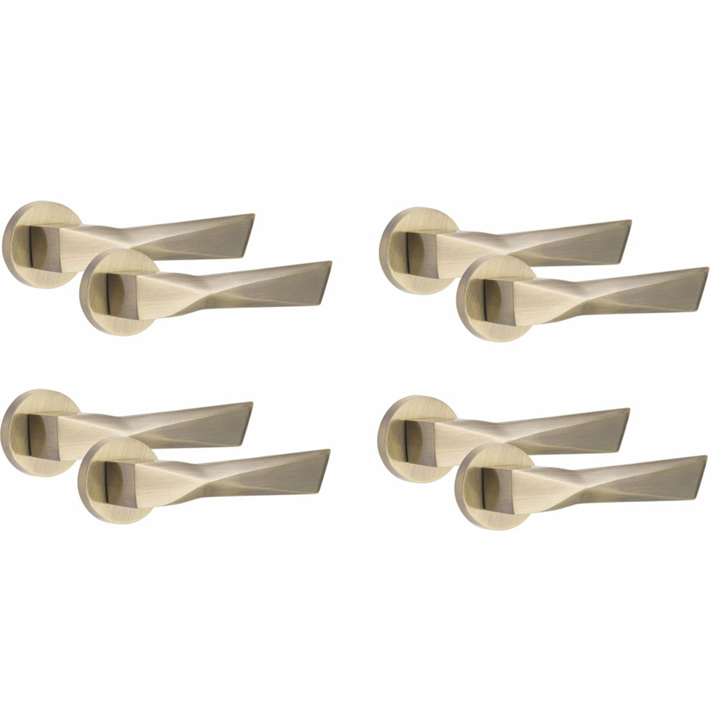 Golden Grace Modern Aura Antique Brass Premium Door Handles 4 Pack