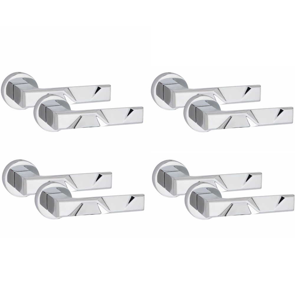 Golden Grace Polished Chrome Modern Nova Premium Door Handle Set 4 Pack