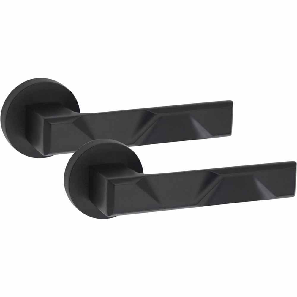 Golden Grace Matt Black Modern Nova Premium Door Handle Set