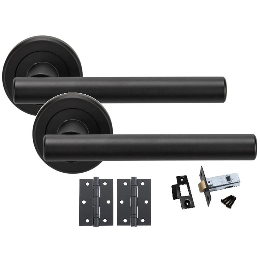 Golden Grace Matt Black Straight T-Bar Handles Set 6 Pack