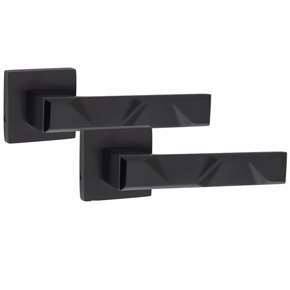 Golden Grace Matt Black Modern Nova Premium Bathroom Door Handle Set