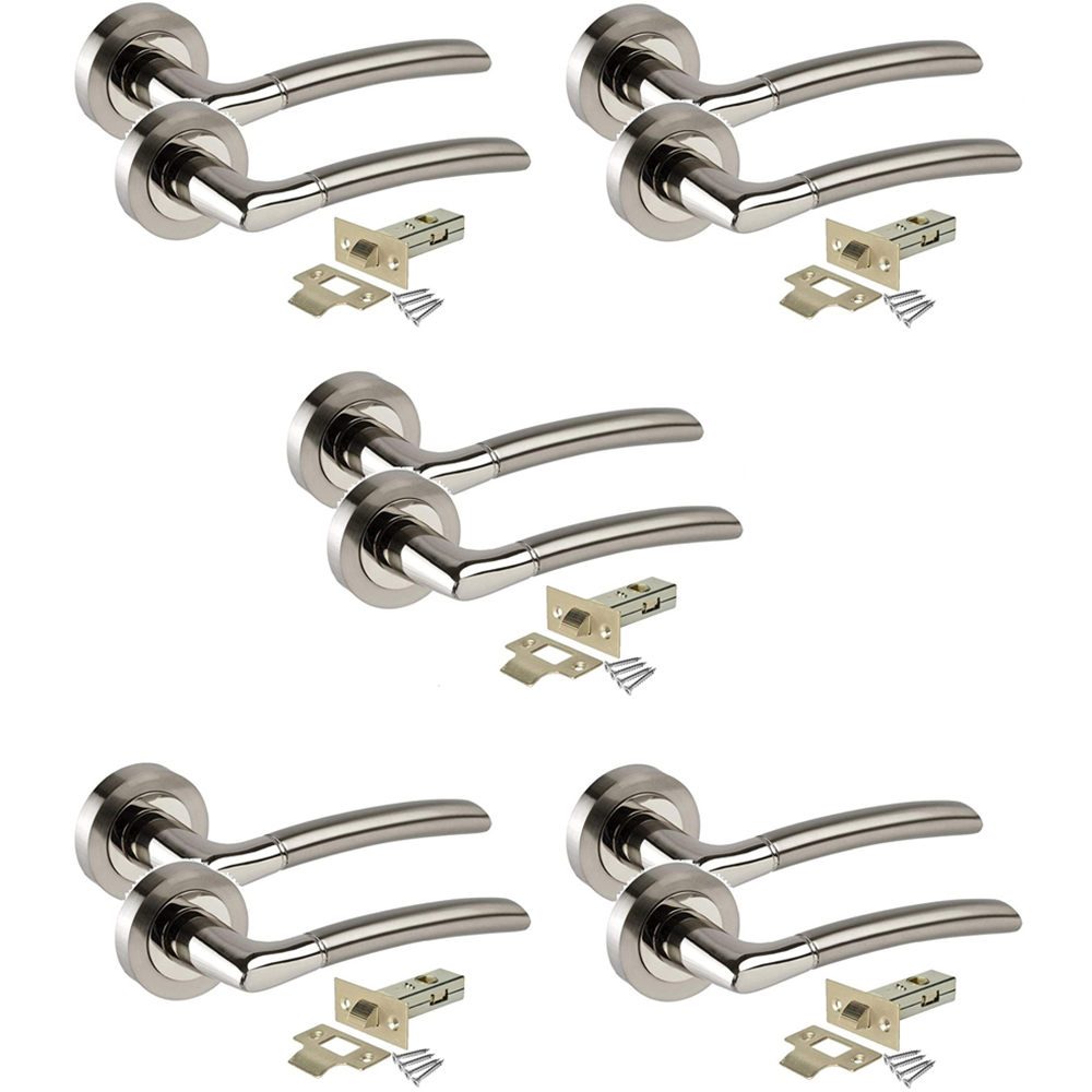Golden Grace Duo Chrome Indiana Modern Handle Set 5 Pack