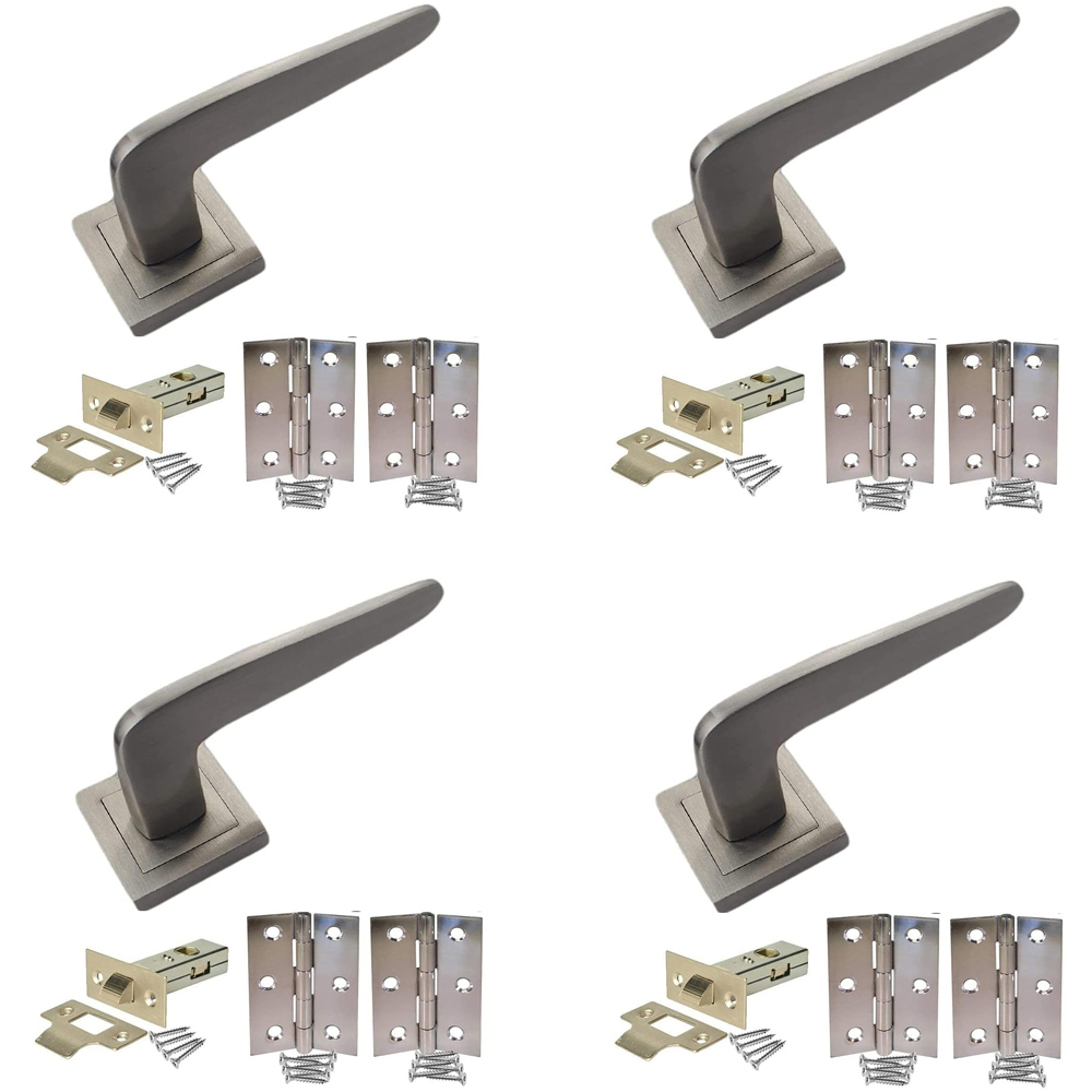 Golden Grace Satin Stainless Steel Venus Door Handle Set 4 Pack
