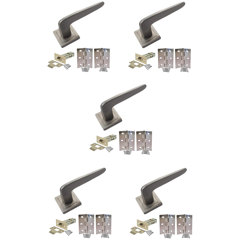 Golden Grace Satin Stainless Steel Venus Door Handle Set 5 Pack