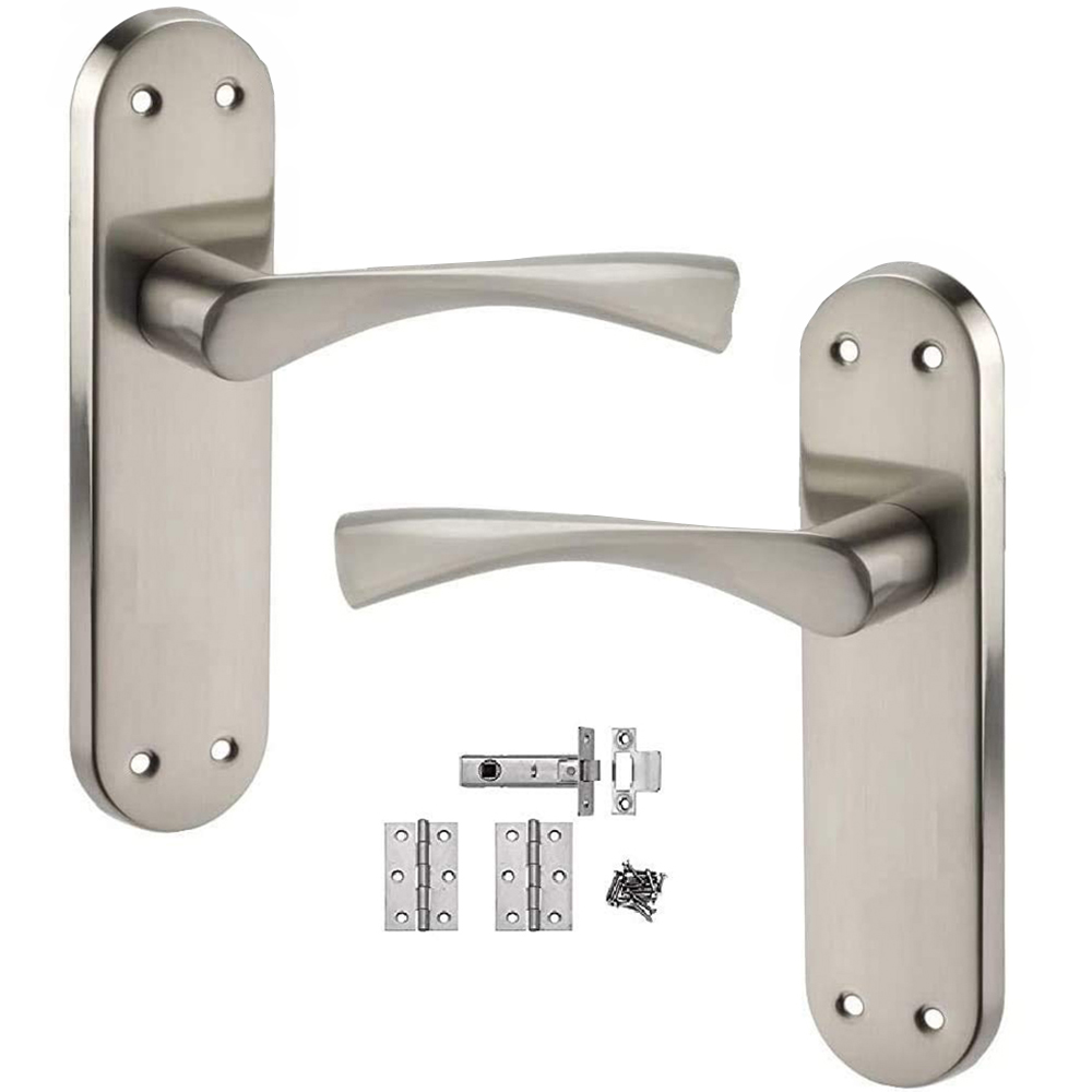 Golden Grace Satin Stainless Steel Astrid Door Handle Set 182 x 45mm