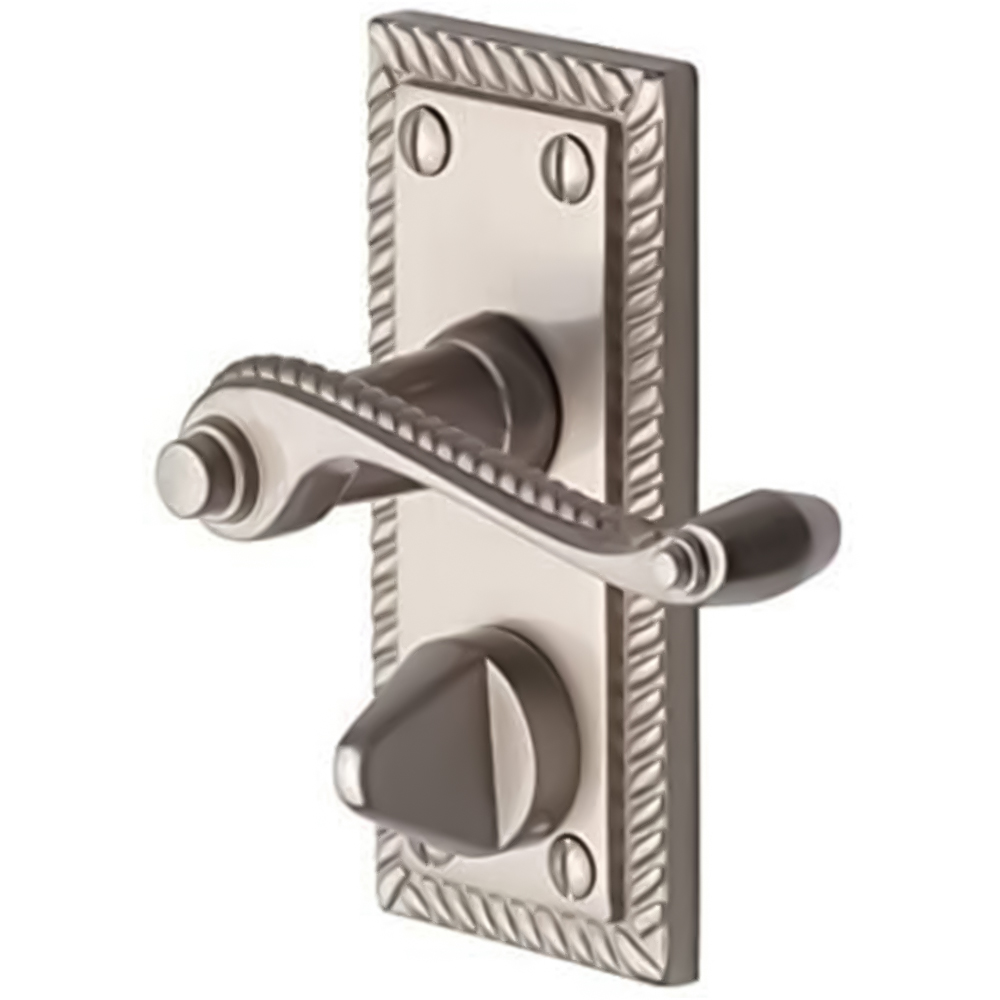 Golden Grace Brushed Chrome Georgian Privacy WC Door Handle Set 115 x 50mm