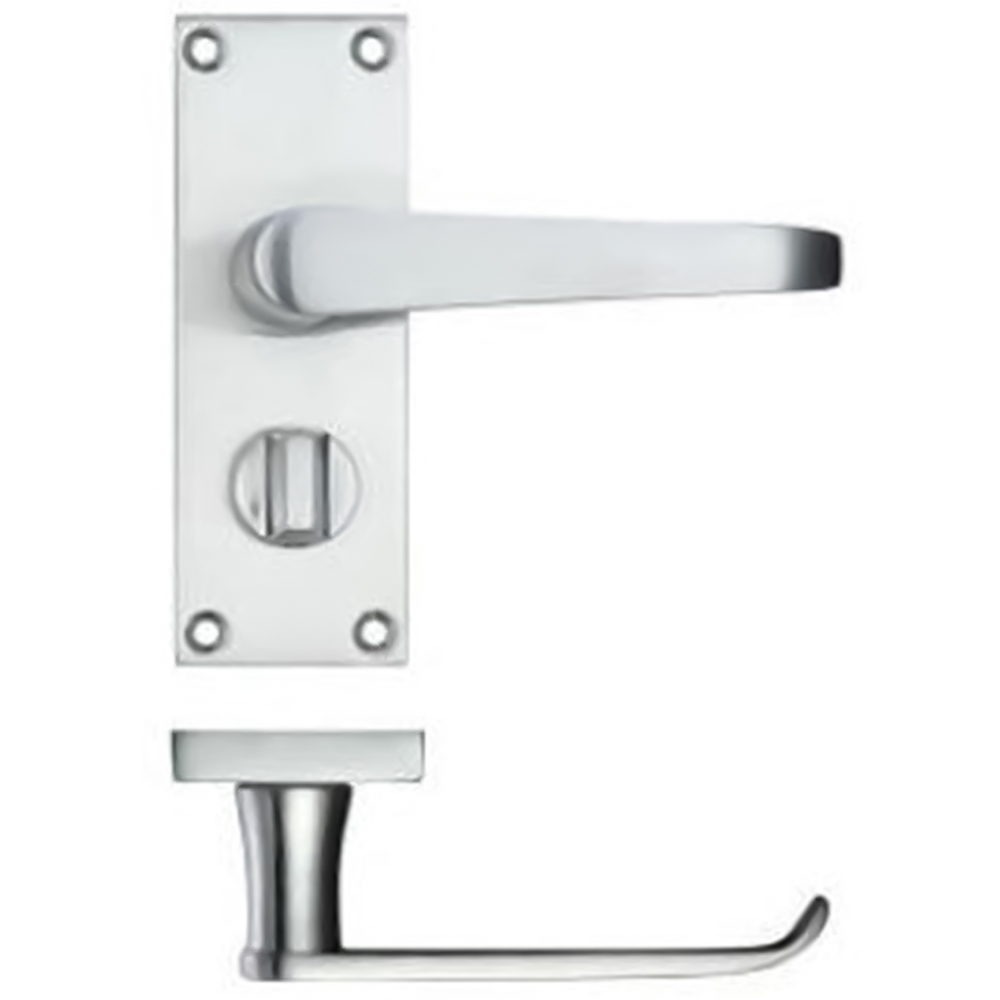 Golden Grace Brushed Satin Chrome Victorian Privacy Bathroom Door Handle Set