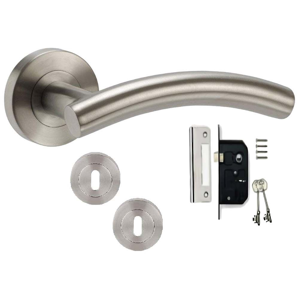 Golden Grace Stainless Steel Arched T-Bar Key Lock Door Handle