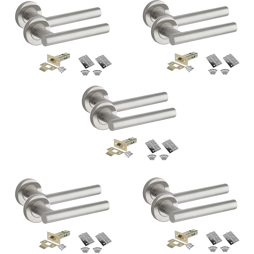 Golden Grace Stainless Steel Straight T-Bar Door Handle Pair 5 Pack