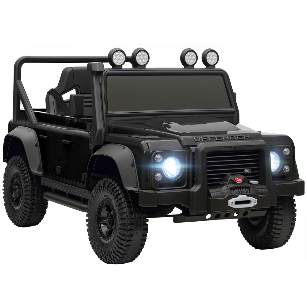 Tommy Toys Black Land Rover Defender Kids Electric Ride On Car with Remote 12V