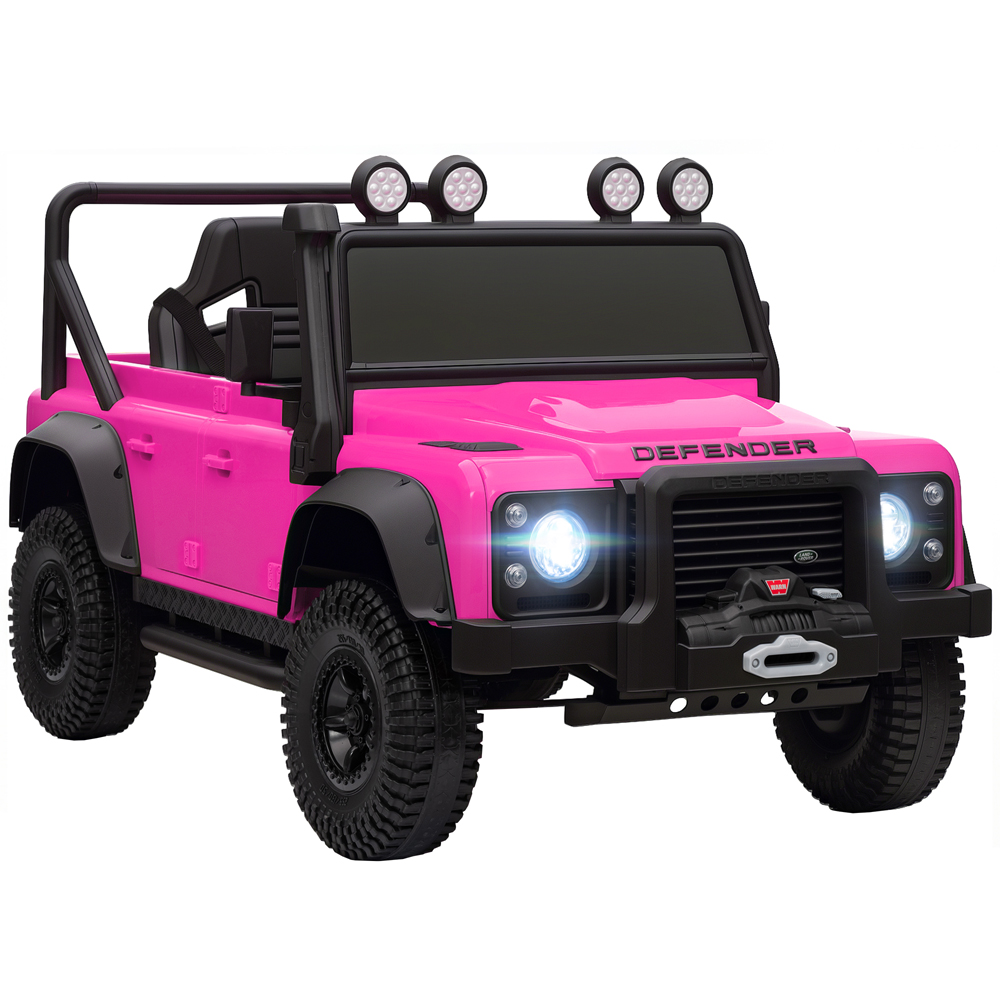Tommy Toys Pink Land Rover Defender Kids Electric Ride On Car with Remote 12V