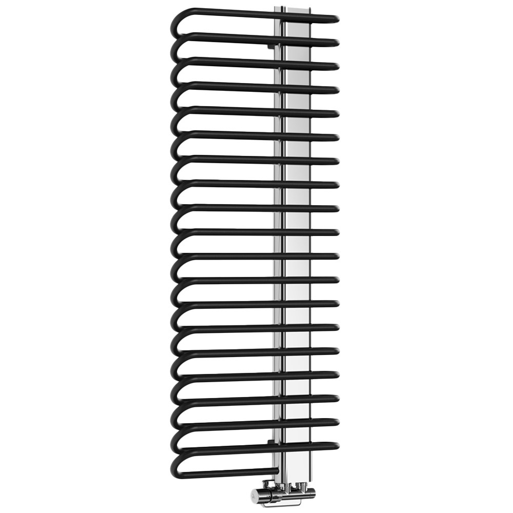 Terma Michelle 2459BTU Metallic Black and Chrome Heated Towel Rail 1200 x 500mm