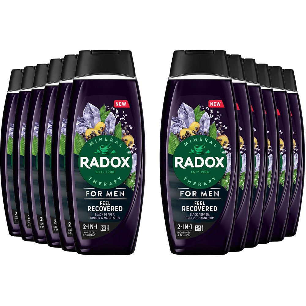 Radox Mineral Therapy Feel Recovered 2 in 1 Shower Gel and Shampoo 450ml 12 Pack