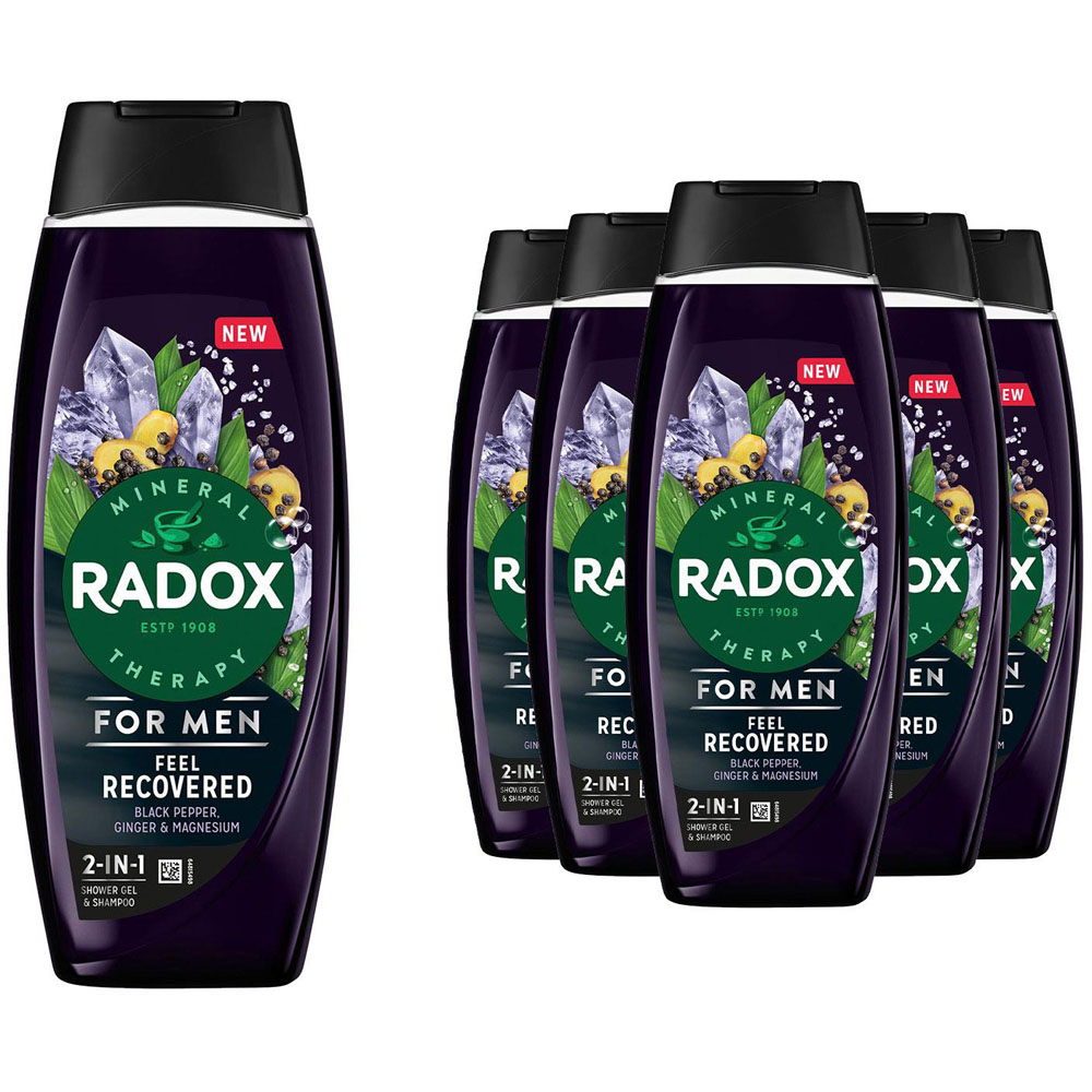Radox Mineral Therapy Feel Recovered 2 in 1 Shower Gel and Shampoo 450ml 6 Pack