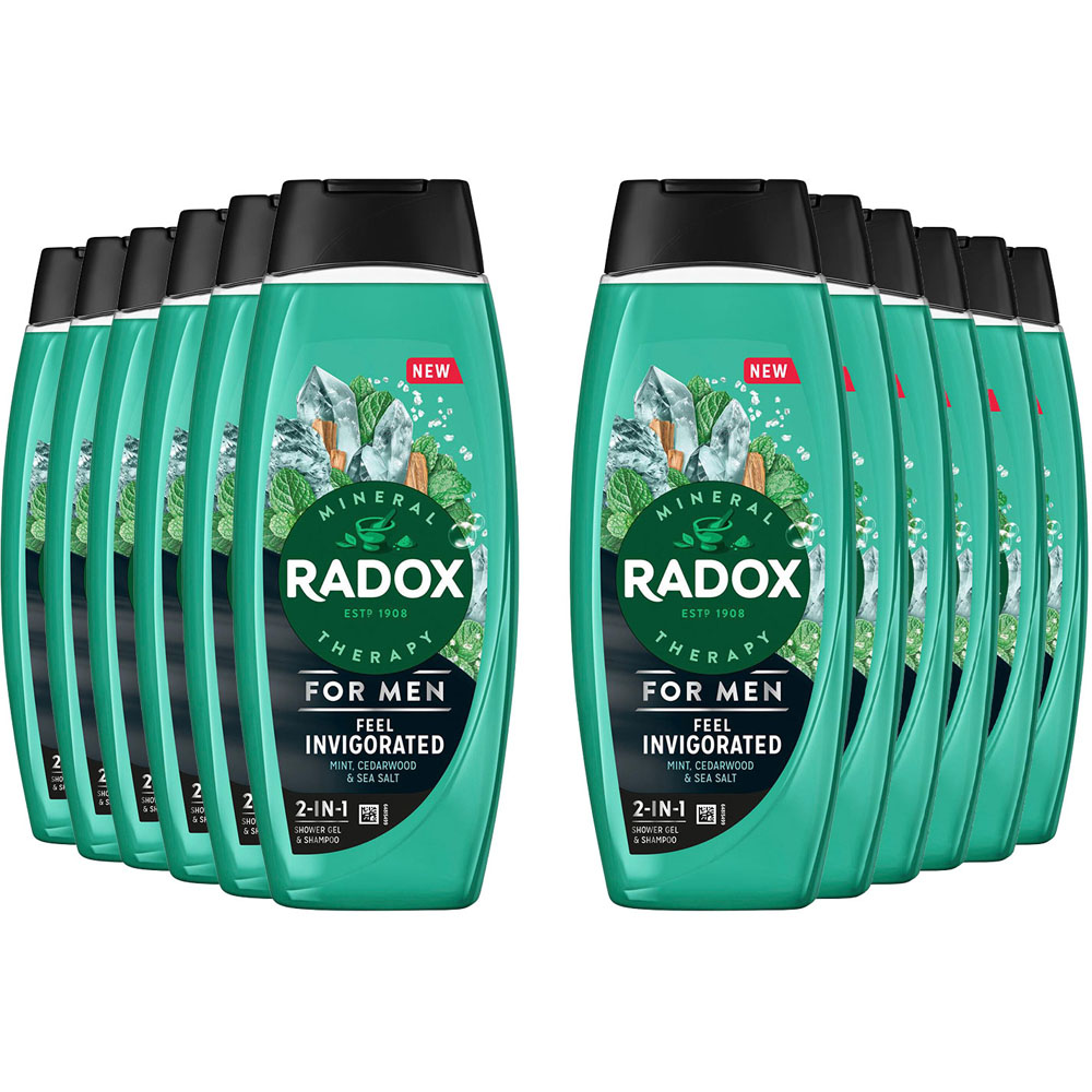 Radox Mineral Therapy Feel Invigorated 2 in 1 Shower Gel and Shampoo 450ml 12 Pack