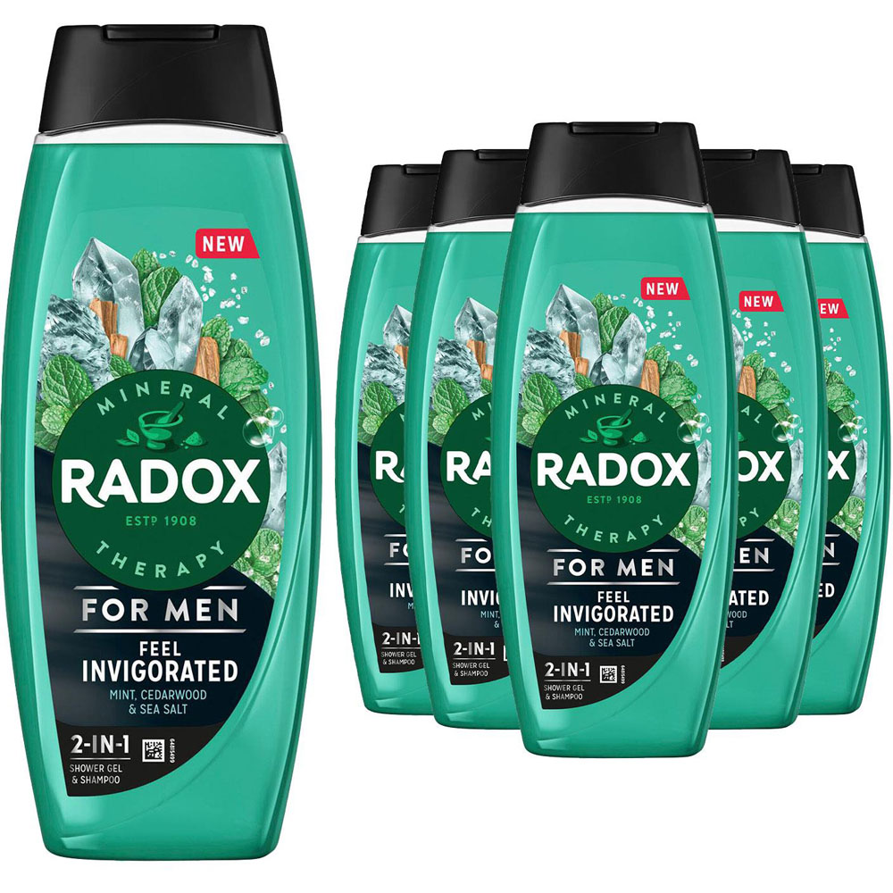 Radox Mineral Therapy Feel Invigorated 2 in 1 Shower Gel and Shampoo 450ml 6 Pack