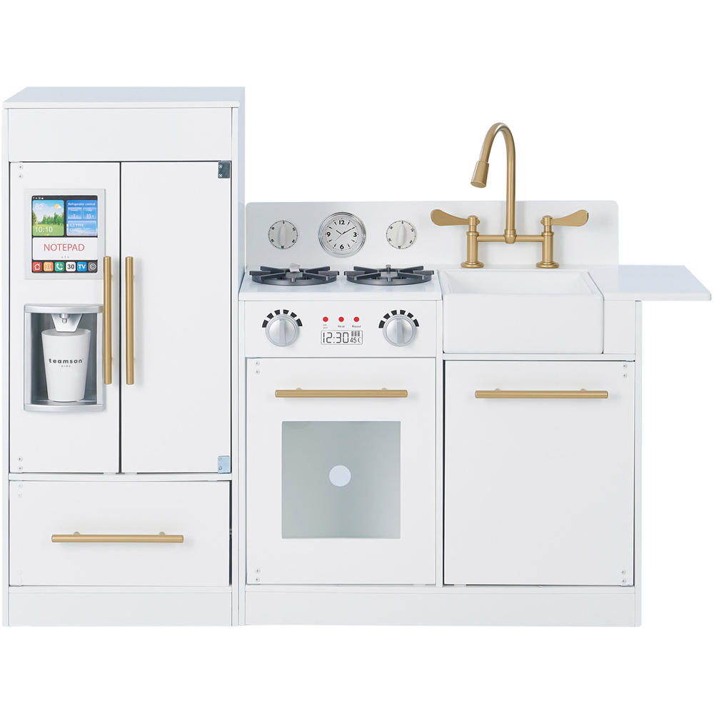 Teamson Kids Little Chef Charlotte White and Gold Modern Kitchen Play Set